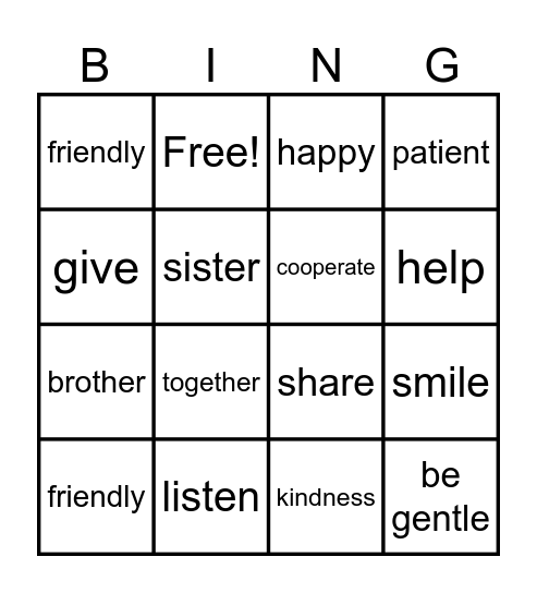 English Day -One Nation' one language' one heart Bingo Card