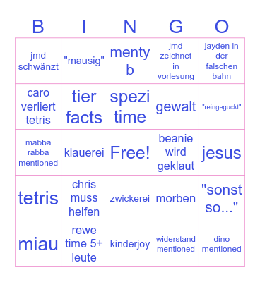 MU GDIM07 BINGO Card