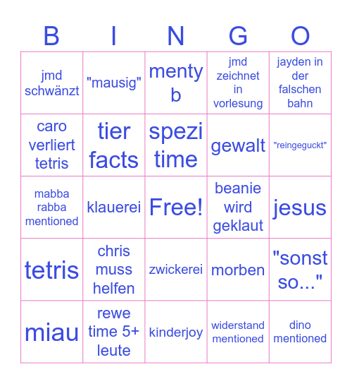 MU GDIM07 BINGO Card