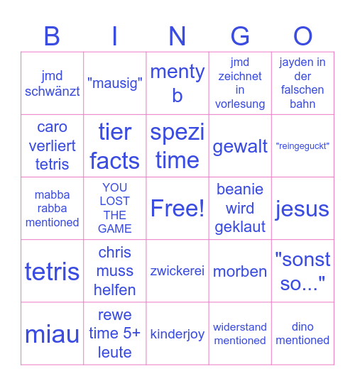 MU GDIM07 BINGO Card