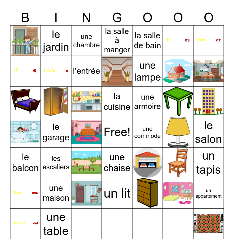 maison Bingo Card