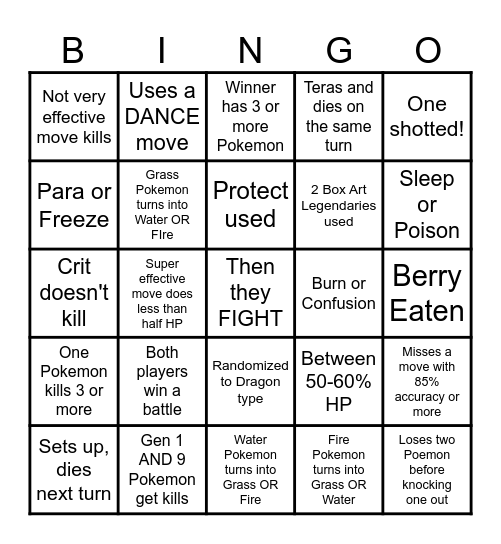 Then we react bingo Luke Types Bingo Card