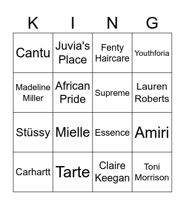 Martin Luther Kingo Bingo Card