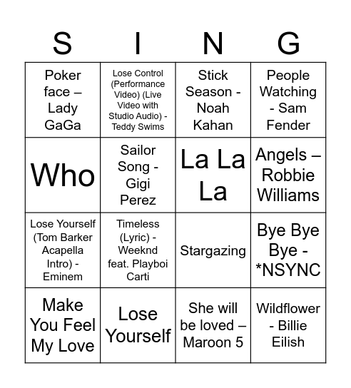 The Grain and Hop Store Speed Quiz Bingo Card