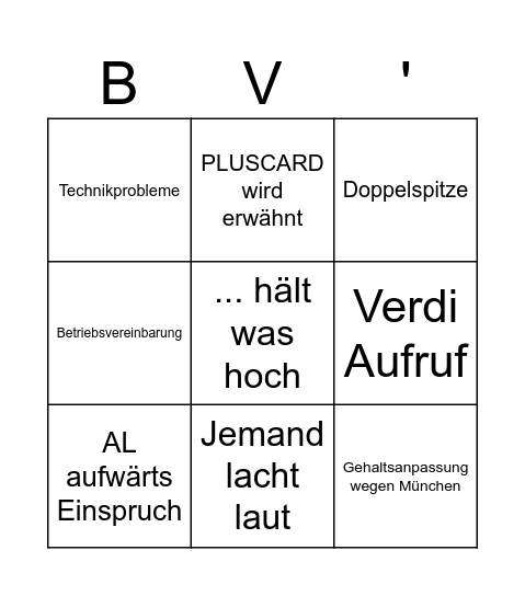 BV Bingo Card