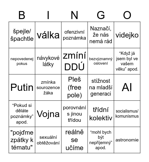 Duhaj Bingo Card