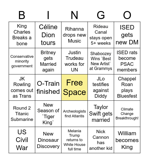 2025 Bingo Card
