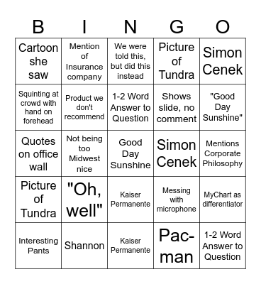 Judy Bingo Card