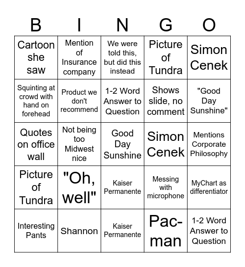 Judy Bingo Card