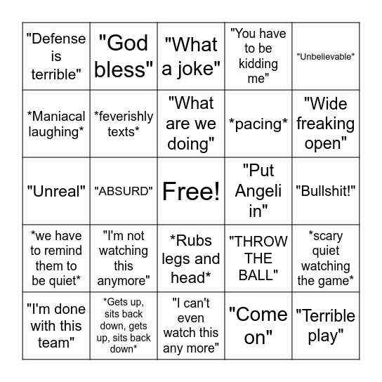 Here comes the Irish Bingo Card