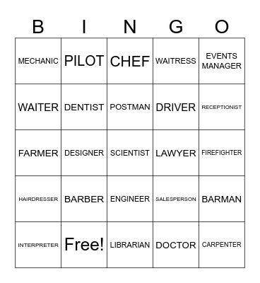 JOBS Bingo Card