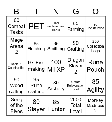 OSRS Bingo Card