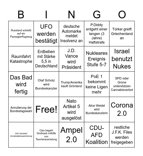 Tutja 2025 Bingo Card