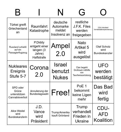 Tutja 2025 Bingo Card