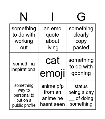 bruno's name ,status and about me bingo Card