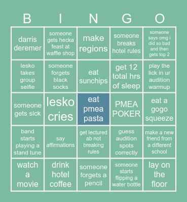 district band bingo Card