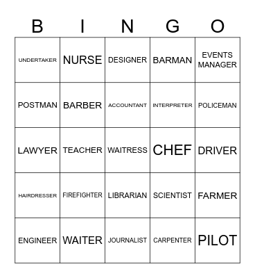 JOBS Bingo Card