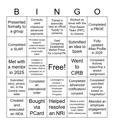 IT 2025 Office Bingo Card