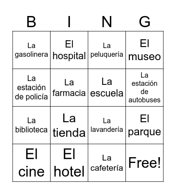 La ciudad Bingo Card
