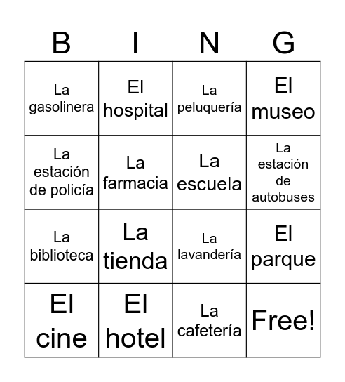 La ciudad Bingo Card