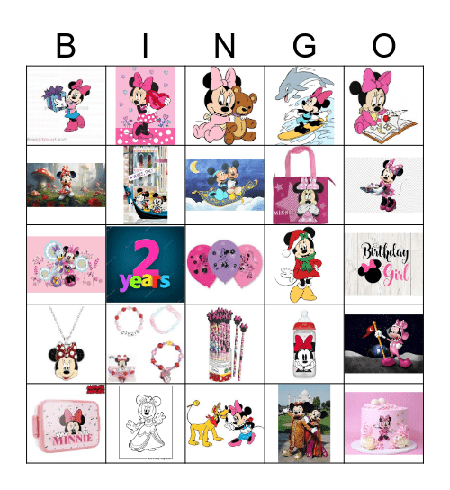 Minnie mouse Bingo Card