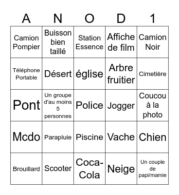 GoogleMap Bingo #2 Bingo Card