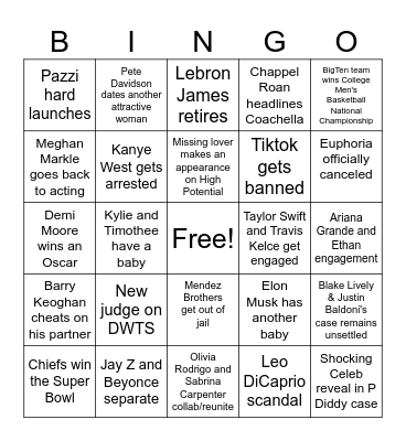 2025 Bingo Card
