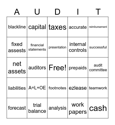 Audit Bingo Card