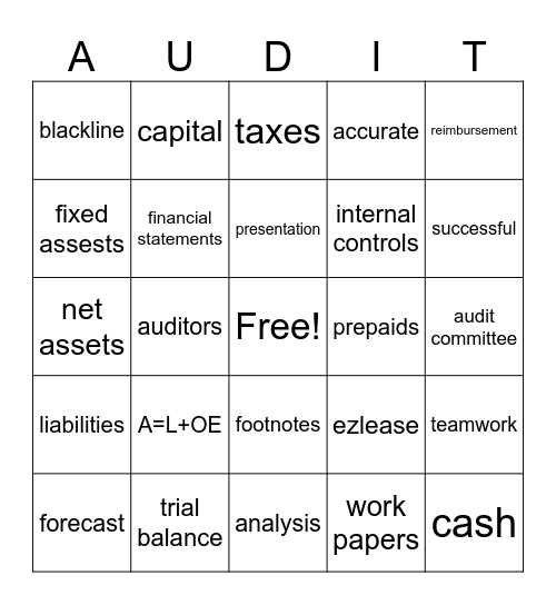 Audit Bingo Card