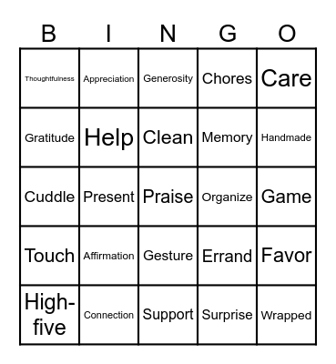BINGO LOVE Bingo Card