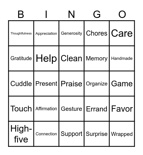 BINGO LOVE Bingo Card