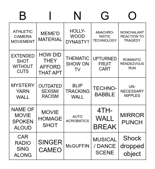 "What Else Did You Watch?" Podcast- BingoCard Bingo Card