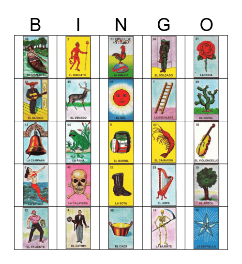 Loteria Mexicana Bingo Card