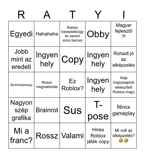 Ratyi online Bingo Card