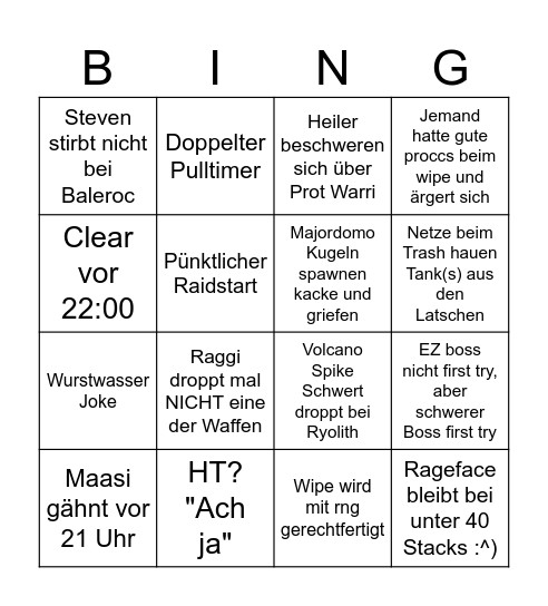 :^) Bingo Card