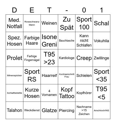 Det 1 Bingo Card