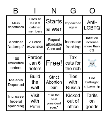 Trump Bingo Card