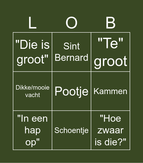Lobbes bingo Card
