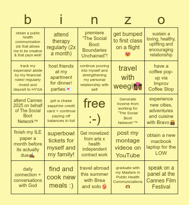 you are capable of it all💌 Bingo Card