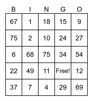 HAPPY BIRTHDAY Bingo Card
