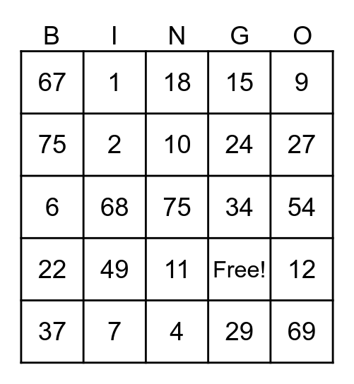 HAPPY BIRTHDAY Bingo Card