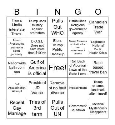 4  More Years of Trump Bingo Card