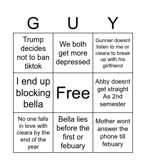 2025 Bingo card Bingo Card