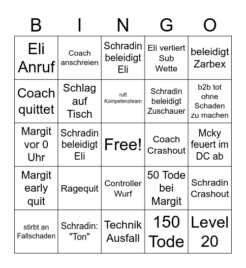 Eligella Bingo Card
