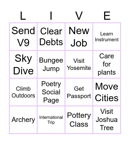 2025 - Manifest Bingo Card