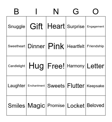 Hearts & Happiness Bingo Card