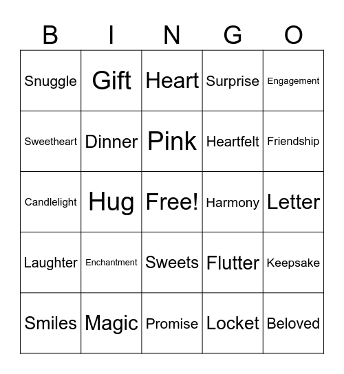 Hearts & Happiness Bingo Card