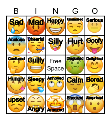 Feelings Bingo Card