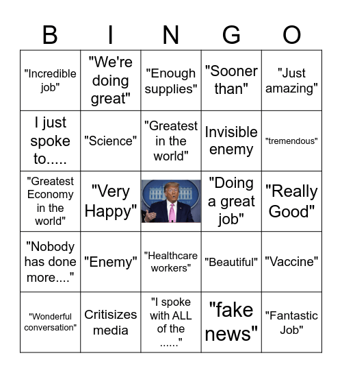 Trump Speech Bingo Card