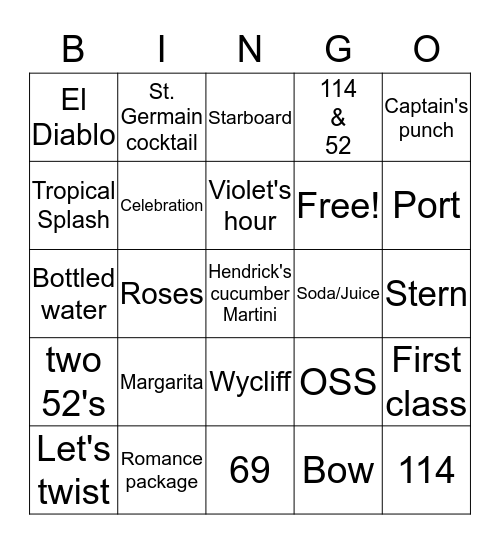 MYSTIC BINGO!!  Bingo Card
